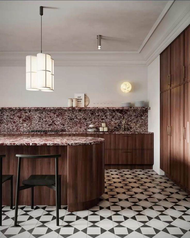 бордовый мрамор столешница